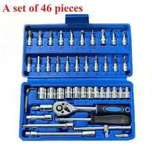 A Black 46-Piece Automotive Repair Tool Kit Complete Integrated Solution For Car, Bicycle, Motorcycle Repair And Multi-Function Combination Hand Wrench Set - Multicolor - View 15