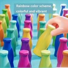 Celemela 21 Peças Conjunto de Jogo de Adivinhação de Garrafas Engraçado - Inclui 20 Garrafas Coloridas + 1 Caixa de Armazenamento, Aprimora o Pensamento Lógico de Adultos, Brinquedo de Relaxamento de Combinação de Cores, Treinamento de Memória e Raciocínio, Jogo de Mesa Criativo Adequado para 197 Países