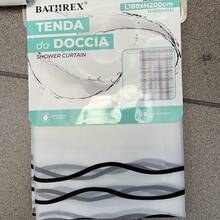 Cortina de ducha impermeable para baño, cortina de partición resistente al moho y engrosada, juego de barras de cortina de ducha, sin necesidad de perforación - Multicolor - Ver 6