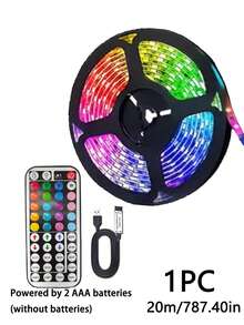 1 pezzo 1m/2m/3m/5m/10m/15m/20m Strisce LED RGB controllate da telecomando smart app a 44 tasti/24 tasti, luci a colori mutevoli per feste, stanze, cucine, TV domestiche, decorazione per la casa Luci notturne a strisce LED con controller IR a 44 tasti