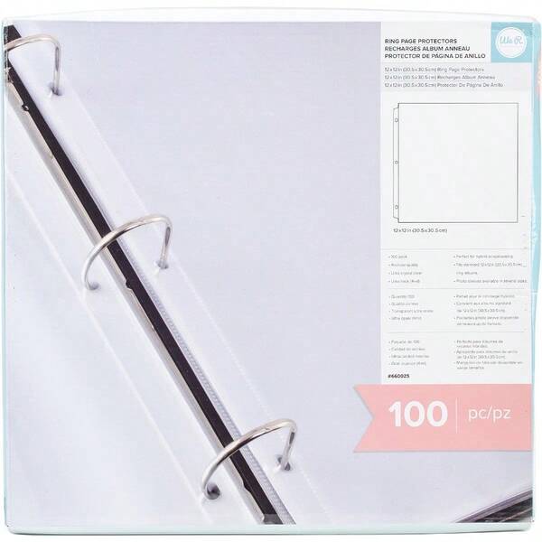 Page Protector Sleeve Set 12 X 12 Includes 100 Pages NonGlare Compatible With Most 3 Ring Albums Perfect For Scrapbooking Document Storage And More