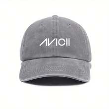 Unisex AVICII Logo Printed Baseball Cap - Lightweight Polyester Breathable Structure, Suitable For Outdoor Sports And Urban Street Style, Spring And Summer Casual Hat - Gray - View 4