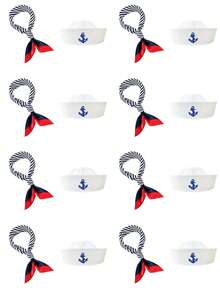 1pc Polyester Sailor Hat For Women & Men, Yacht Captain Hat, Suitable For Halloween, Christmas, Bachelorette Party, Cosplay, Yacht Party, Parade, Adult Party, Beach