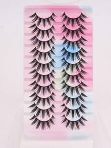 20 Pairs Anime False Eyelashes, Dense Layered Design, Easy To Use For Beginners, Perfect For Cosplay And Anime Conventions - Spiky Manga Lashes - View 8