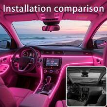 1-In-1 Car LED Interior Light, RGB Dreamy Color Light, Music Synchronization, Dashboard And Footwell Light Strip, 5V Fiber Optic Light Strip, Suitable For Cars, Trucks, And SUVs, Comes With Car Charger, Creates A Special In-Car Atmosphere, An Essential Car LED Accessory, Perfect As A Valentine's Day Gift. - Đèn LED nội thất ô tô 1 trong 1 - Xem 4