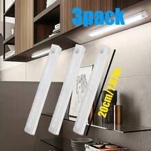 3 piezas de luces con sensor de movimiento, barras de luz nocturna para dormitorio, luces LED recargables por USB, adecuadas para habitación, gabinete, armario, pasillo y escaleras, 50 cm/30 cm/20 cm/10 cm, luz cálida/luz blanca - 3 piezas - Ver 14