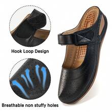 Women's Fashion-Forward Sport Mules: Perforated Breathable Platform Sandals With Arch Support & Adjustable Strap | Orthopedic-Enhanced Slide Sandals For Beach, Vacation & Casual Outings | Comfortable Thick Sole Design With  Technology.Women's Summer Black Wedge Sandals.Sandalias De Mujer Elegante,Zapatillas Elegantes De Mujer, - 黑色 - 查看 4