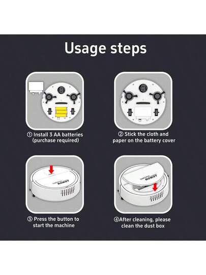 Slimme In Robot Stofzuiger Mop, Slim Low Noise Battery Powered (Strong Suction) 60 Minute Runtime Pet Hair Cleaning Hard Floors) Automatic Directional Cleaning, Includes Remover Accessory, Robot, Sweeping Equipped view 10