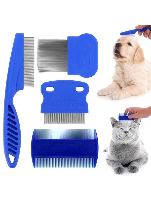 Diese 4 Stücke Edelstahl-Floh-Läuse-Bürste ist "Schönheit und Sauberkeit" für alle Haustiere! Die Edelstahlkammzähne sind stark. Das tägliche Kämmen und Entfernen von Insekten lässt sie nicht leicht verbiegen. Sie können durch Abspülen mit Wasser gereinigt werden und rosten lange nicht. Beim Reiben an der weichen Haut von Katzen und Hunden scheuern oder jucken sie nicht.