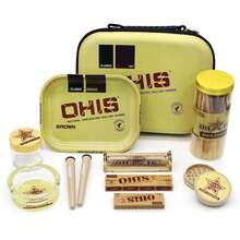 EVA材质吸烟配件套装，包含卷烟纸、烟灰缸、研磨器、储物罐、烟嘴、吸烟托盘、卷烟器等。家用及户外携带皆宜，是生日、节日、情人节的理想礼物。 - 彩色 - 查看 14