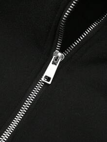 男士连帽夹克，带面罩，拉法帽式防护设计，秋冬季户外骑行跑步运动外套，侧边口袋方便实用，宽松版型 - 黑色 - 查看 6