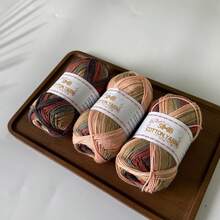 3 Batches Of 50G All Cotton Spray Dyed Yarn [3616] - All Cotton Thread, Handmade Knitting & Crochet Material, Vibrant Dopamine Colors, Suitable For Hats, Scarves And Other Handicrafts. Each Batch Is Approx. 160m ± 177 Yards