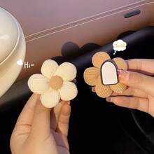 3pcs Minimalist Flower Car Air Vent Storage Box, Car Organizer Box, Front Storage Box, Car Decor Accessories - Flower Hook + Air Vent Storage Box