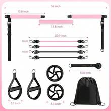 Kit de 13 Barra de Pilates con Rodillo De Entrenamiento, Bandas de Resistencia para Ejercicio, Palo de Pilates de Estiramiento, Ligas para Ejercicio Elsticas Reforzadas, Correas para Tobillo para Yoga - B - Ver 6
