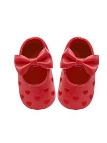 1 par de zapatos planos suaves y antideslizantes para niños pequeños y bebés, de moda y elegantes, para primavera/otoño - Rojo - Ver 10