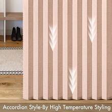 Accordion Style Non-Magnetic Folding Door Curtains DoorwaysCloset, Room Divider Pleated Drapes With Hooks Interior Living RoomBedroomOpen Closet, Pink, W39x L78 Inches, 1 Panel - 39"W X 78"L (Pack Of 1) + Pink - View 5