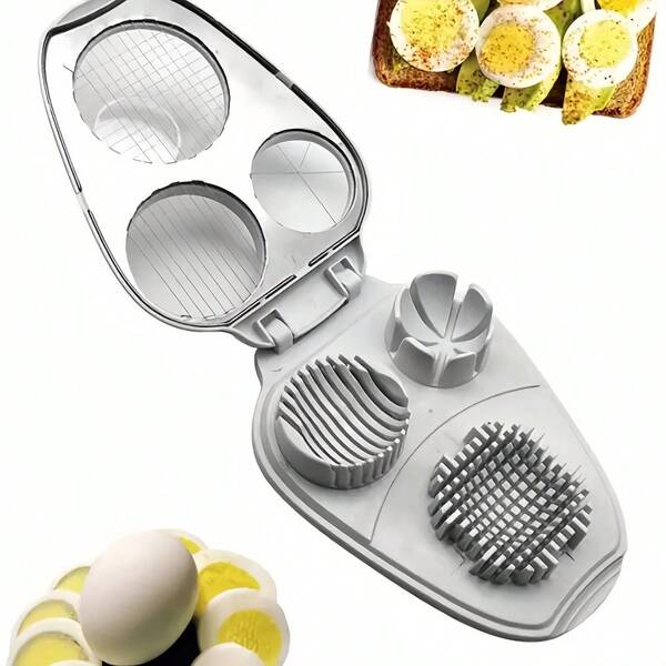 1 pieza Cortador de huevos manual de uso pesado, triturador y picador - Herramienta de corte de huevos multifuncional con cuchilla redonda para omelettes, ensaladas, desayunos - Ideal para el hogar y la cocina comercial, accesorio de preparación culinaria de fácil limpieza, diseño ergonómico, construcción resistente
