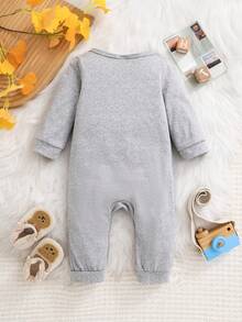 DOQOSESHY I Asked To Talk To My Mimi Unisex Baby Jumpsuit - Grey - View 2