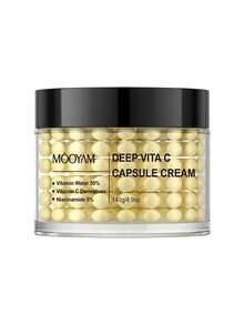 140g Crema en cápsulas con Vitamina C y Niacinamida, blanqueadora, hidratante, antienvejecimiento y reafirmante para todo tipo de piel. Crema hidratante estilo coreano para el cuidado nocturno, perfecta como regalo para Navidad, Halloween, Acción de Gracias y viajes.