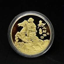 5pcs Christmas & New Year Lucky Commemorative Badges, Chinese Zodiac Horse Coin, Metal Craft, Birthday Party, New Year Small Gift, Auspicious Meaning Of Wealth, Fortune, Success, Blessing, Enfeoffment, Round Badges