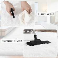 Thảm trải sàn màu trắng mịn 6ft X 9ft, thảm lông xù cỡ lớn thích hợp cho phòng khách hoặc phòng ngủ, thảm lông dày và mềm mại tạo thêm bầu không khí ấm cúng cho không gian - trắng - Xem 5