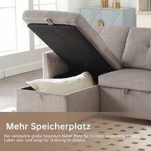 Sofa Bed Set - Light Gray + Velvet + 3 Seat - View 7