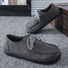 Men's New Solid Color Casual Faux Leather Lace-Up Sneakers, Suitable For Office Wear In Autumn
