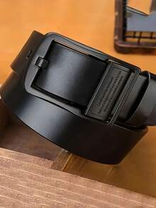 Cinturón de cuero con hebilla de pasador para hombres, cinturón de cintura retro con hebilla de aleación giratoria, cinturón de pantalones casual clásico de moda, mejor regalo de Navidad para novio o papá