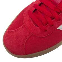 Adidas 女士红色低帮休闲运动鞋 VL COURT 3.0，舒适低帮鞋，适合日常通勤，复古户外运动鞋 KI5079 - 淺猩紅/漢玉白/樹脂黃 - 查看 9