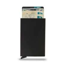 RFID Bank Kreditkarten Halter Herren Geldbörsen Metall Geldbörse für Herren Kartenetui Minimalistisches Metallgehäuse RFID Blocker Kartenetui Aluminiumlegierung Schwarze Geldbörsen Herren Kartenetui Business Lässig Mode Geldbörsen, Geschenk für Vater, Freund, Freund, Vatertag, Valentinstag, Geburtstag