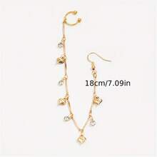 BMOR 1 Piece Exquisite Leaf Colorful Shiny Decor Long Chain Earrings Nose Ring Alloy Jewelry Creative Female Gift