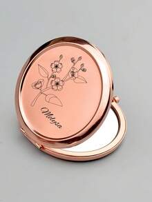 1pc Custom Name Compact Pocket Makeup Folding Mirror Graduation Gift Sister Friends Bridesmaid Party Gift Birthday Gift Gift, Waterproof, Compact Exquisite, Stylish, Fashionable, Modern, Contracted Custom, Personalized, Unique Ideal Gifts