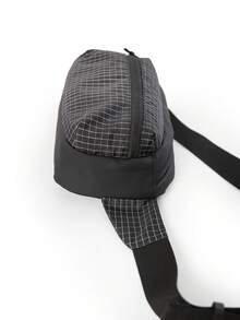 Sac de poitrine à carreaux décontracté et polyvalent pour homme