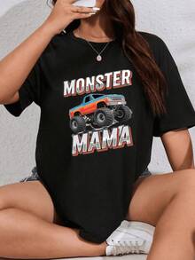 Monster Truck Mama Mom Life A Fun Graphic For A Monster Jam Lover T-Shirt, For Men & Women, Up To Size 5XL. - màu đen - Xem 7