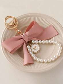 1pc Bow Knot Woven Keychain, Fashion Bag Charm & Car Chain Accessory Women - Multicolor - View 5