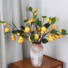3 Pieces, Artificial Lemon Fruit Branches, Artificial Plant Artificial Flower Lemon Branches, Fresh And Simple Style, Suitable For Home Indoor And Outdoor Decoration, Outdoor Decoration, Festival Decoration, Bedroom And Living Room Decoration, Kitchen And Bathroom Decoration, Table Decoration, Entrance Hall And Study Decoration, Office Decoration, Hotel And Restaurant Decoration Artificial Plants