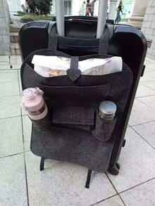 1 paquete LDQ Organizador de asiento de coche de fieltro - Organizador de almacenamiento de fieltro montado en el respaldo para artículos esenciales dentro del coche, organización del asiento trasero, accesorios de viaje, juguetes de niños, cables, bocadillos y artículos pequeños - Organizador del interior del coche de fácil instalación y ahorro de espacio, perfecto para coches familiares, SUV y viajes diarios; Diseño de múltiples bolsillos mantiene botellas, cables, cosméticos, bolígrafos - Multicolor - Ver 3