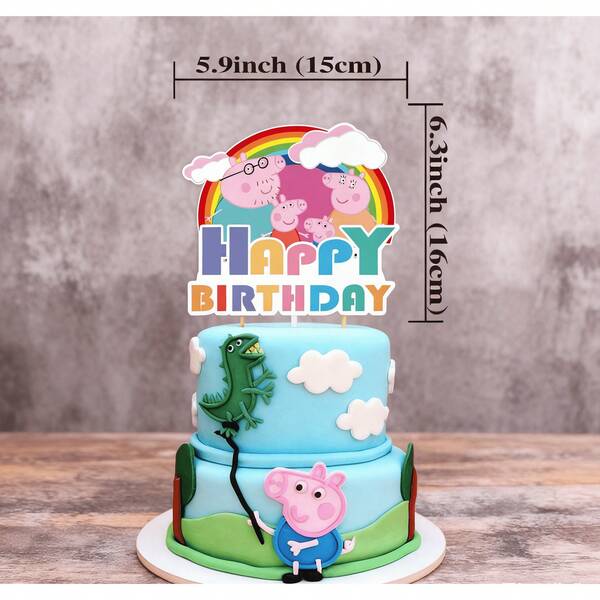 25 piezas Decoración de pastel de , páginas de dibujos animados de George, decoraciones para cupcakes, feliz cumpleaños para fiestas de cumpleaños de niños, decoraciones para pasteles y postres