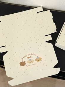 5Pcs Fashionable And Cute Cartoon Milk Tea Bear Gift Packaging Box, Packaged Out Packaging Box, Holiday Gift Packaging Box, Party Gift Packaging Box, Folding Airplane Box, Express Packaging Box, Cute And Creative Small Item Packaging Box