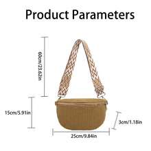 Women Corduroy Crossbody Bag Casual  Lightweight Large Capacity Shoulder Purse Handbag Daily Commute Bag - Black - View 7