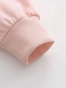 2pcs/Set Cherry Print Crew Neck Sweatshirt And High Waist Flare Pants, Casual Minimalist Design For Girls, Autumn/Winter - Pink - View 6