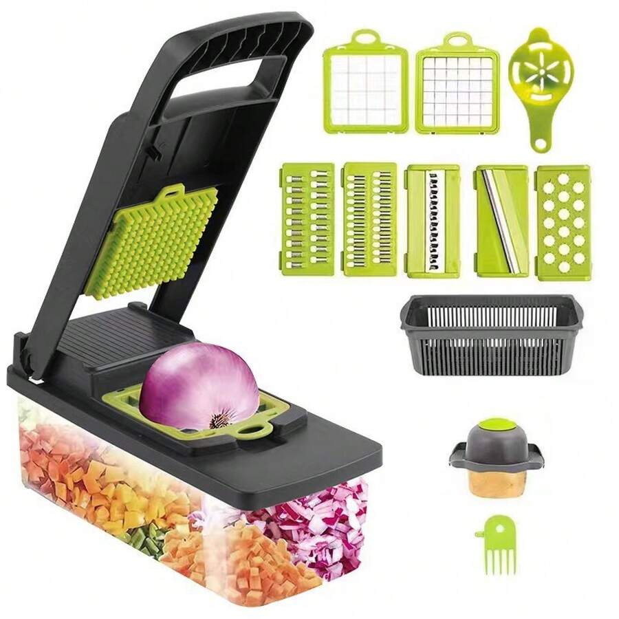 Factory Direct Multifunctional Vegetable Cutter, Fruit And Vegetable Chopper, Slicer, Potato Grater, Vegetable Cutter - 12-piece Set - View 1