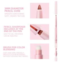 J.M.C.Y 双头唇线刷、哑光丝绒唇膏、持久显色唇膏 - #LN04 ALMOND MILK COFFEE - 查看 4