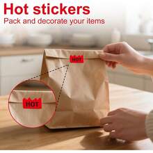 POJHK  600pcs Waterproof Hot Stickers, PVC Material, Fluorescent Red Fire Shape Labels For Supermarkets, Restaurants, And Stores 2 X 1.2 Inch - 紅3 - 查看 3