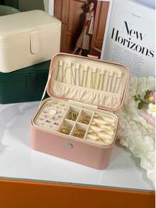 3-stöckiger Schmuckorganizer für Frauen und Mädchen, tragbarer Schmuckhalter mit herausnehmbaren Gittern, Aufbewahrungsbox für Ohrringe, Ringe, Halsketten, Armbänder, Sonnenbrillen