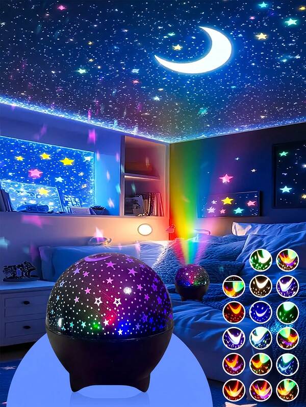 1pc Crystal Starry Sky Lamp, Crystal Star Rotating Light - Illuminates Romantic Bedroom, Dance Floor, Stage, Party. Adds Sparkle To Holidays, Gatherings, Camping Adventures And Parties - Dreamlike Gift, Suitable For Various Occasions! Christmas, Christmas Essential Stage Lighting Ambient Lighting Lamps And Lanterns!