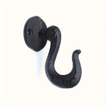 1 قطعة من خطاف الحديد الزهر القابل للتعليق، حامل معدني عملي للتثبيت على الحائط لأصص الزهور والسلال، مناسب للنباتات المعلقة داخل وخارج المنزل - الأسود - مشاهدة 4