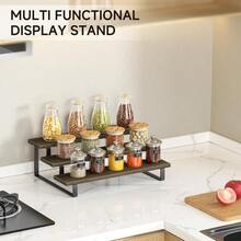 DWooden Display Riser Stand 3 Tier Perfume Display Stand Perfume Organizer With Metal Stand For Drer Display Shelf For Cologne Spice Rack Figruine Cupcake - 3TierBrown - View 3
