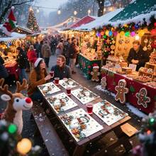 1 peça/4 peças/6 peças/100 peças de jogos americanos estampados com boneco de neve de Natal, jogos americanos com isolamento térmico, adequados para decoração de casa, jantares festivos, decoração de cozinha e festas, jogos americanos para festas, podem ser dados como presentes