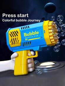 40 Holes Colorful Lights Automatic Bubble Machine Blaster Perfect For Summer Outdoor Lawn Parties Playset Romantic Weddings 4th Of July Christmas Boy Girl Halloween Birthday Gifts For Kids Favor Wubble Activity Toddler Outdoor Water Games Bubbles Toys - 顏色隨機 - 查看 7